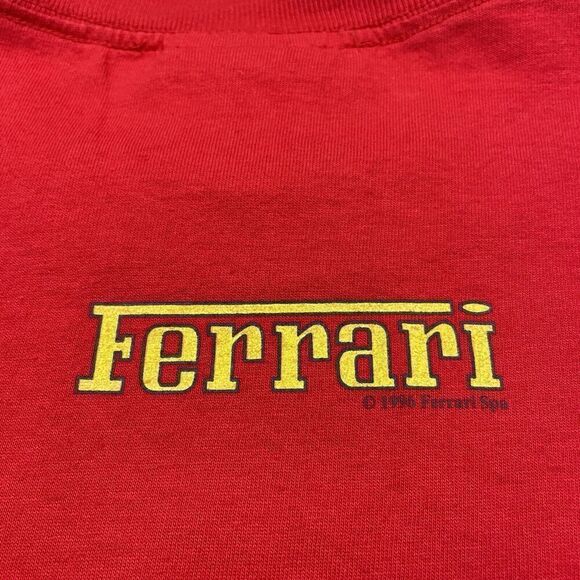 Vintage Shirt Mens Extra Large Red Ferrari Racing Italian Luxury 1996 Cars - Picture 6 of 9